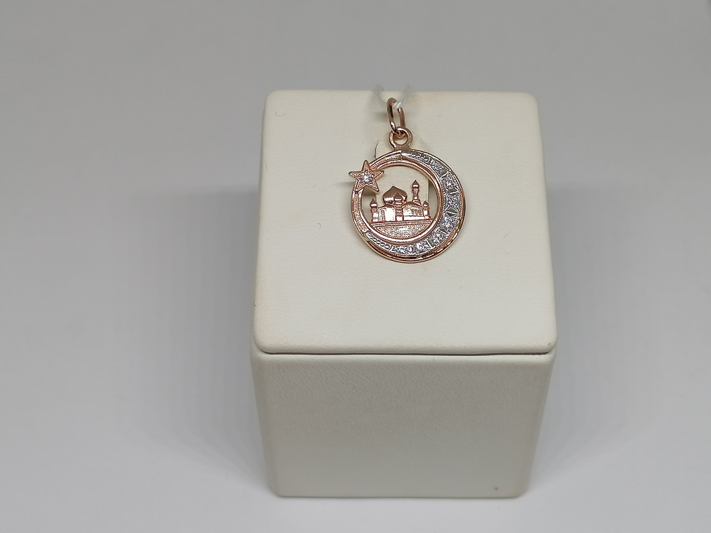 ПОДМКИ585 ПОДВЕСКА МЕЧЕТЬ С КАМНЯМИ (Au 585)