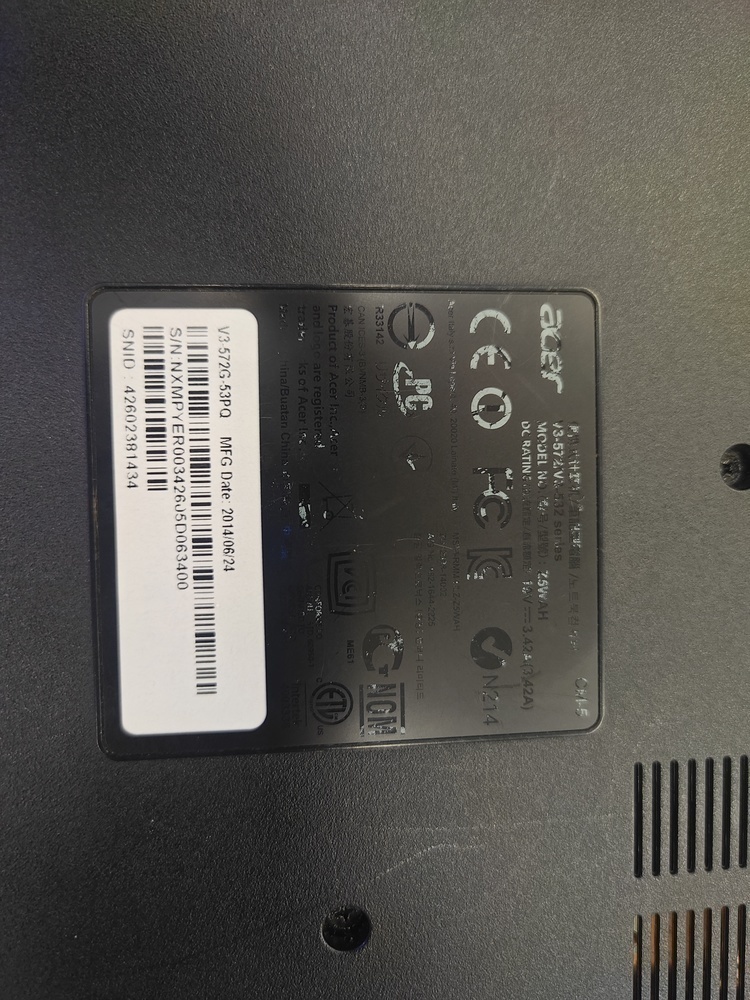 Ноутбук Acer; Core i5-4210U, GeForce 840M, 6 Гб, 1 Tb, Нет