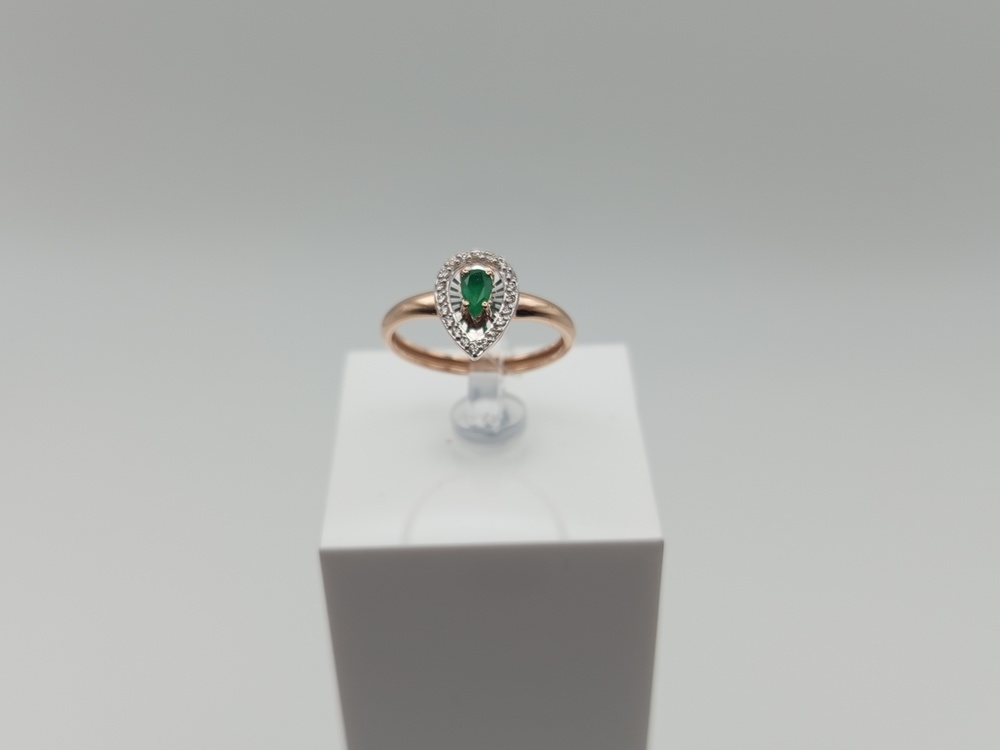 КОЛЬЦО Бриллиант, изумруд (Au 585)