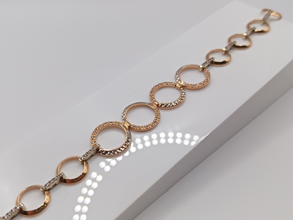 Б585 БРАСЛЕТ С КАМНЯМИ (Au 585)