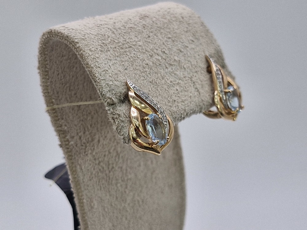 СЕРЬГИ ТОПАЗ с камнями (Au 585)