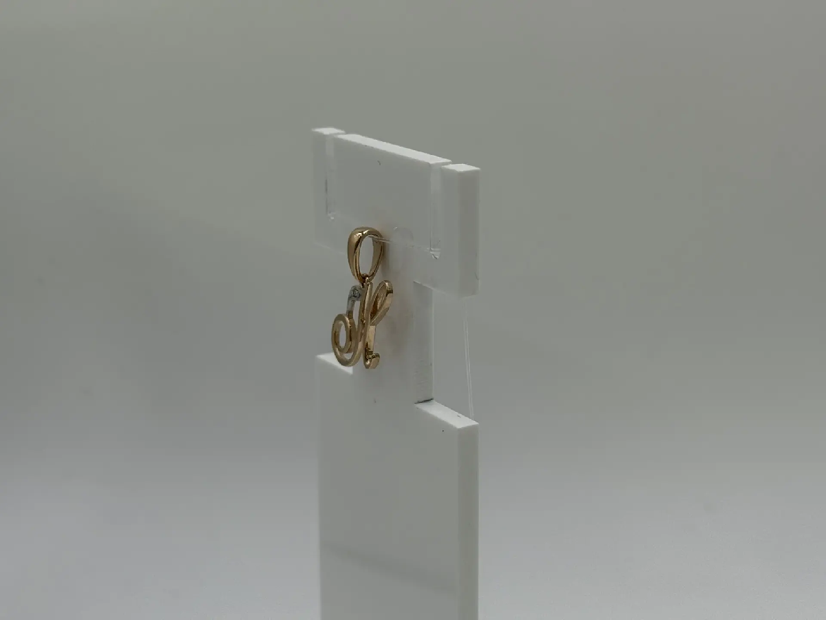 ПОДВЕСКА БУКВА Н с камнем (Au 585)