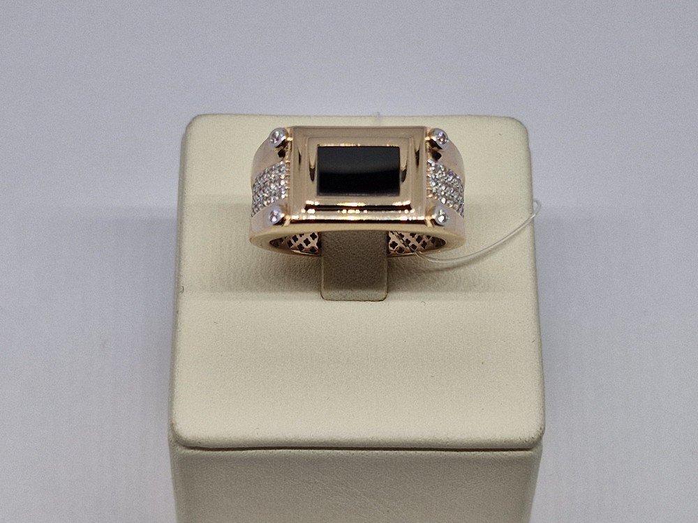 КОЛЬЦО ПЕЧАТКА с камнями (Au 585)