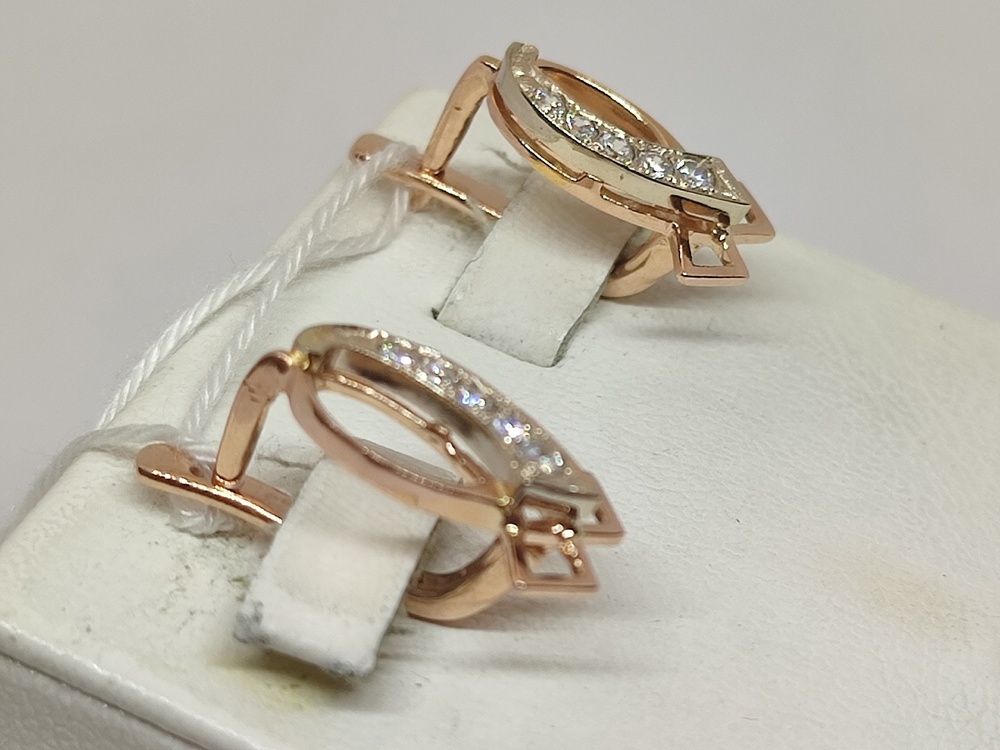 СКМИ585 СЕРЬГИ С КАМНЯМИ (Au 585)