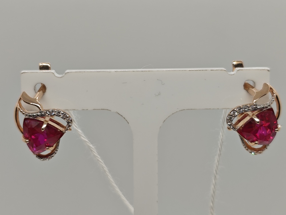 СКМИ585 СЕРЬГИ С КАМНЯМИ (Au 585)