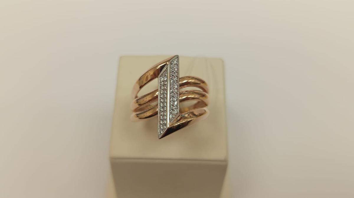 КОЛЬЦО С КАМНЯМИ (Au 585)