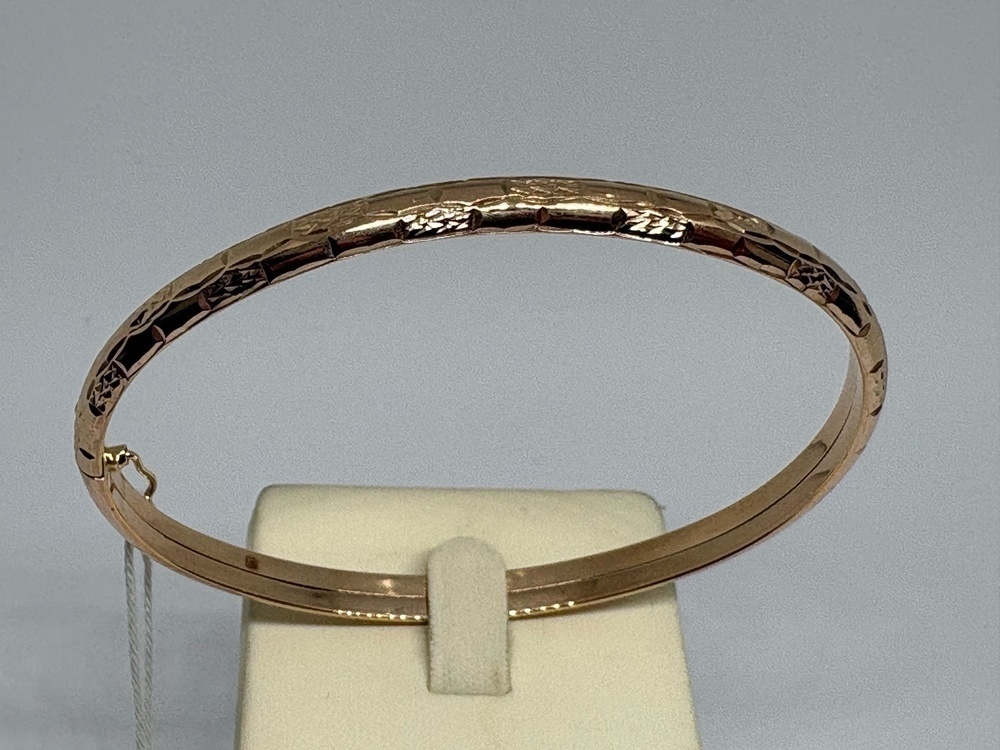 БЖАЛ585 БРАСЛЕТ ЖЕСТКИЙ С АЛМАЗНОЙ ГРАНЬЮ (Au 585)