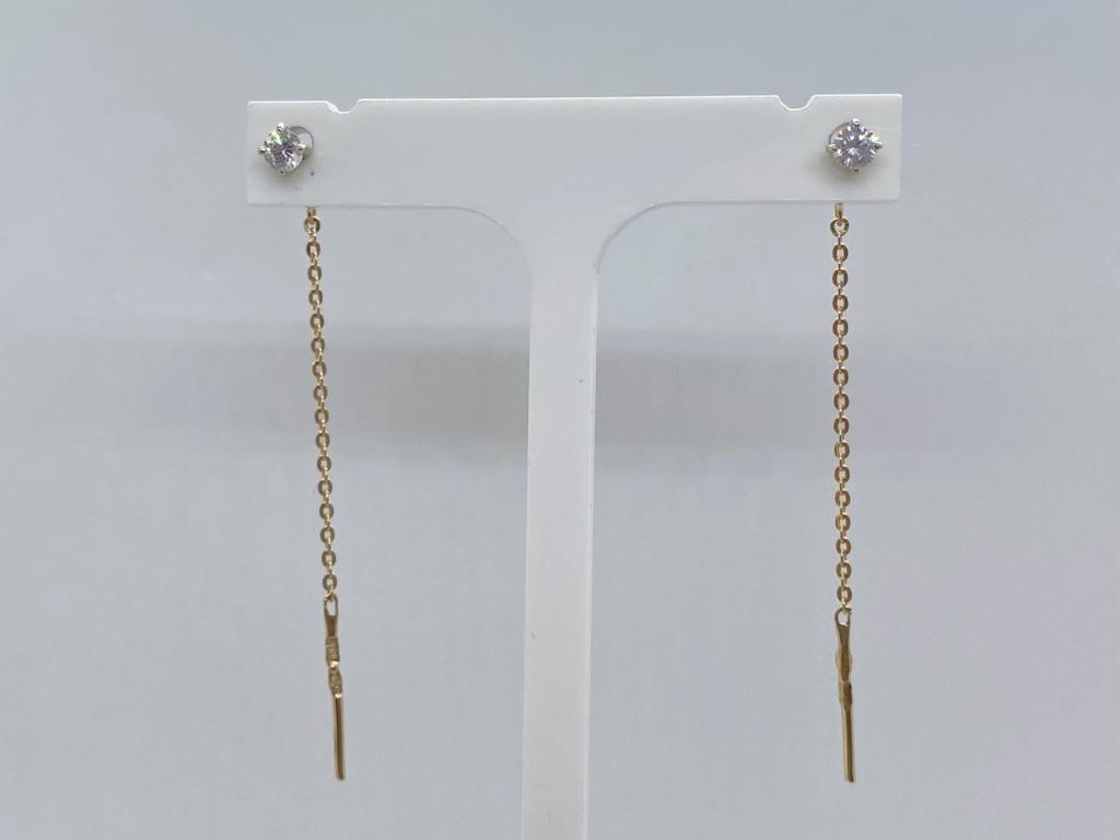 53-123-02105-1 СЕРЬГИ ПЕТЕЛЬКА с камнем (Au 585)