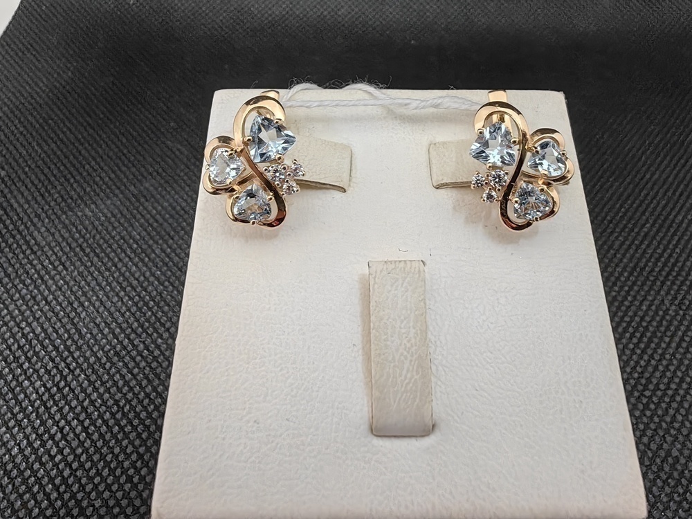 СКМИ585 СЕРЬГИ С КАМНЯМИ (Au 585)