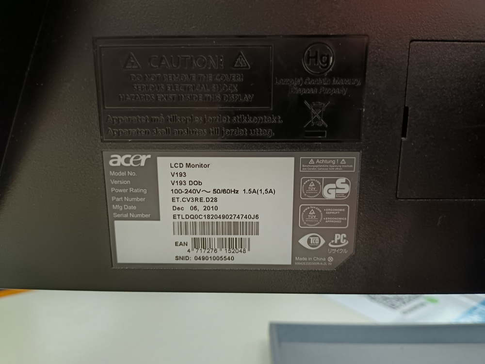 Монитор Acer V193HQ