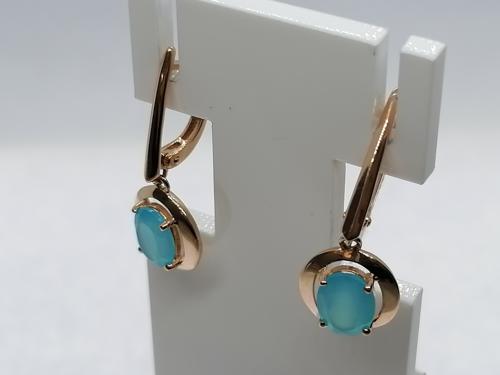 СЕРЬГИ С КАМНЕМ (Au 585)