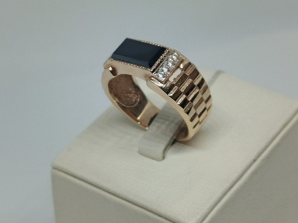 КМ-365_з КОЛЬЦО ПЕЧАТКА с камнями (Au 585) КМ-365_з КОЛЬЦО ПЕЧАТКА с камнями (Au 585)