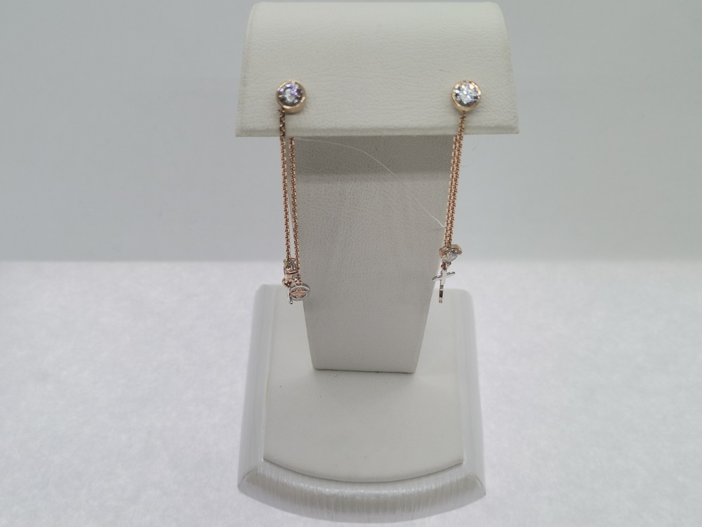 831933 СЕРЬГИ ПУСЕТЫ с камнями (Au 585)