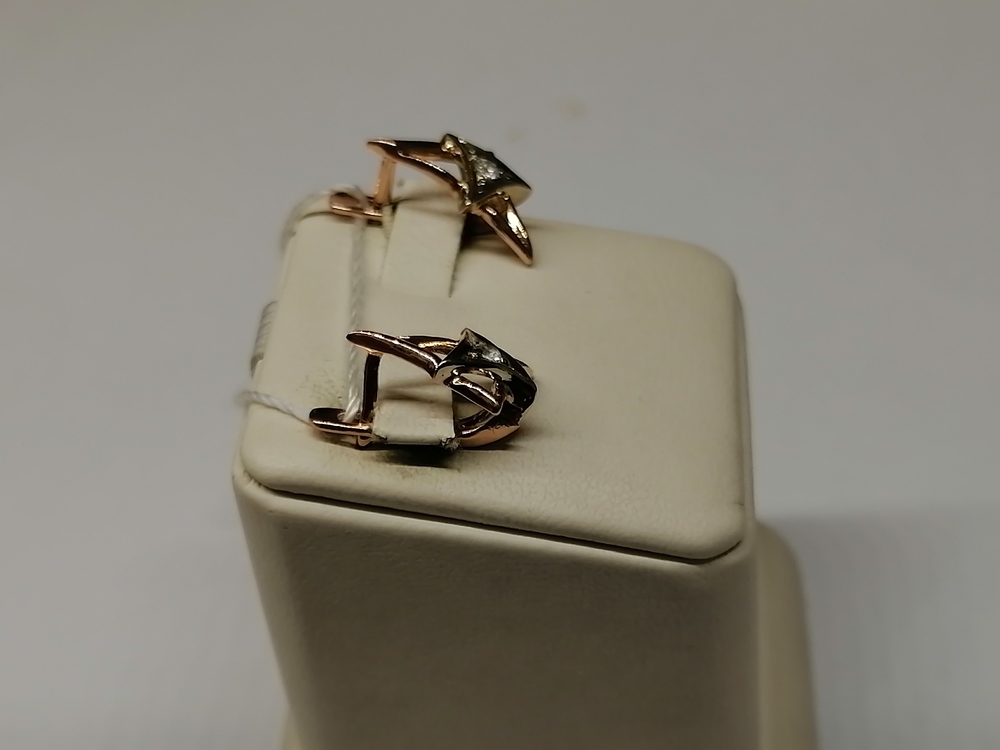 СКМ585 СЕРЬГИ С КАМНЕМ (Au 585)