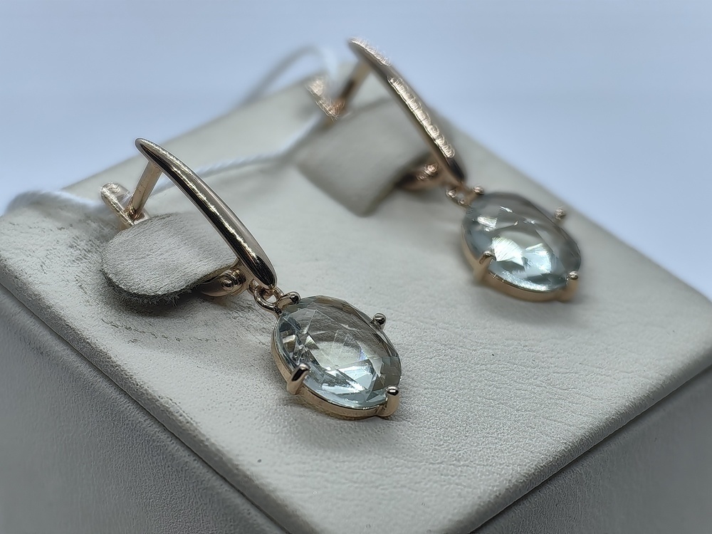 СКМ585 СЕРЬГИ С КАМНЕМ (Au 585)