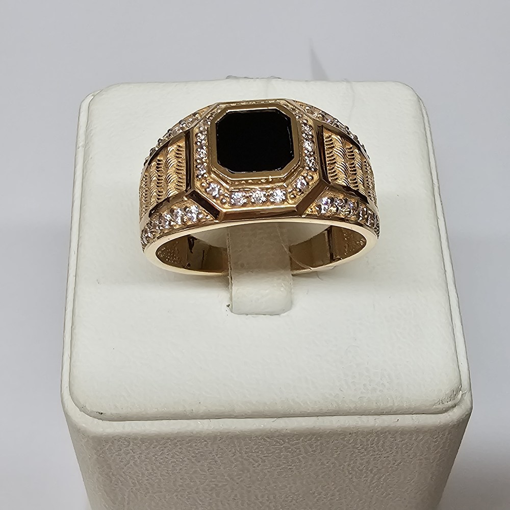 КОЛЬЦО ПЕЧАТКА с камнями (Au 585)