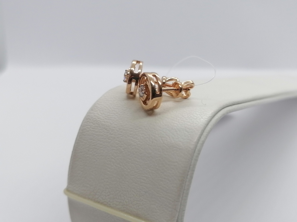 СЕРЬГИ ПУСЕТЫ с камнем (Au 585)