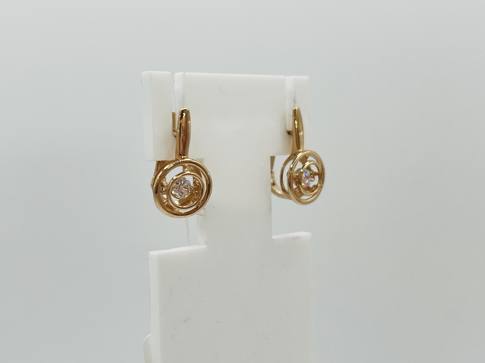 СЕРЬГИ С КАМНЕМ (Au 585)