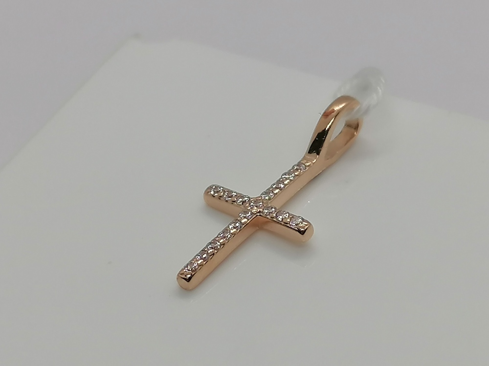 ПОДККИ585 ПОДВЕСКА КРЕСТ С КАМНЯМИ (Au 585)