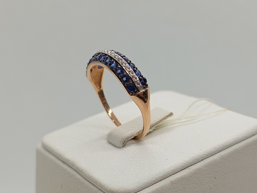 КОЛЬЦО С КАМНЯМИ (Au 585)