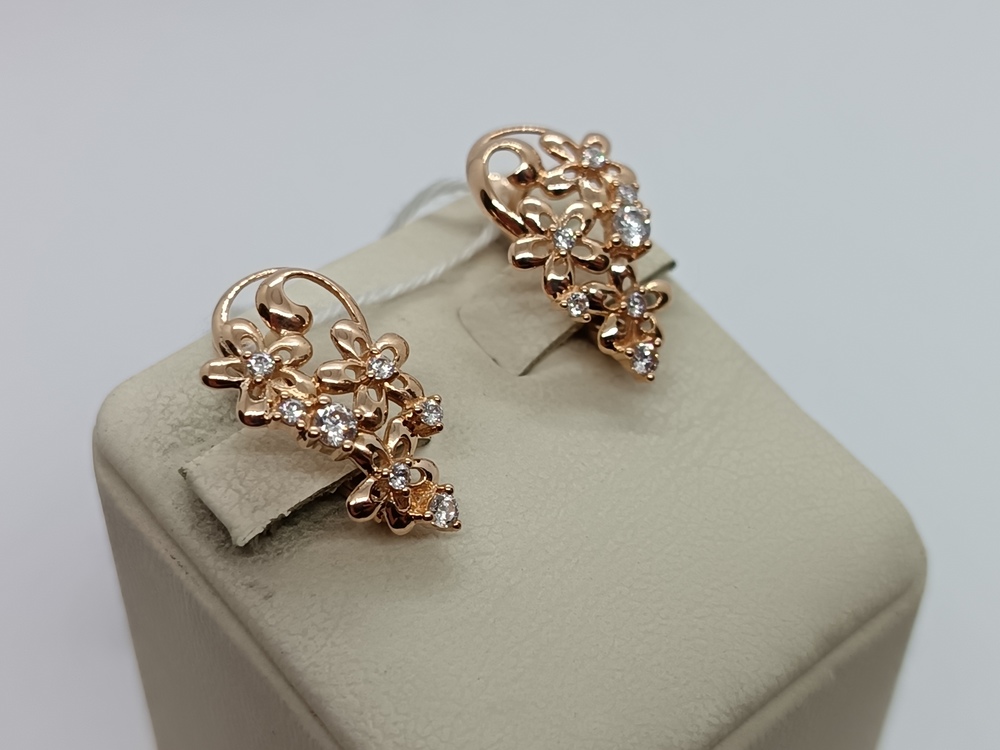 СКМИ585 СЕРЬГИ С КАМНЯМИ (Au 585)