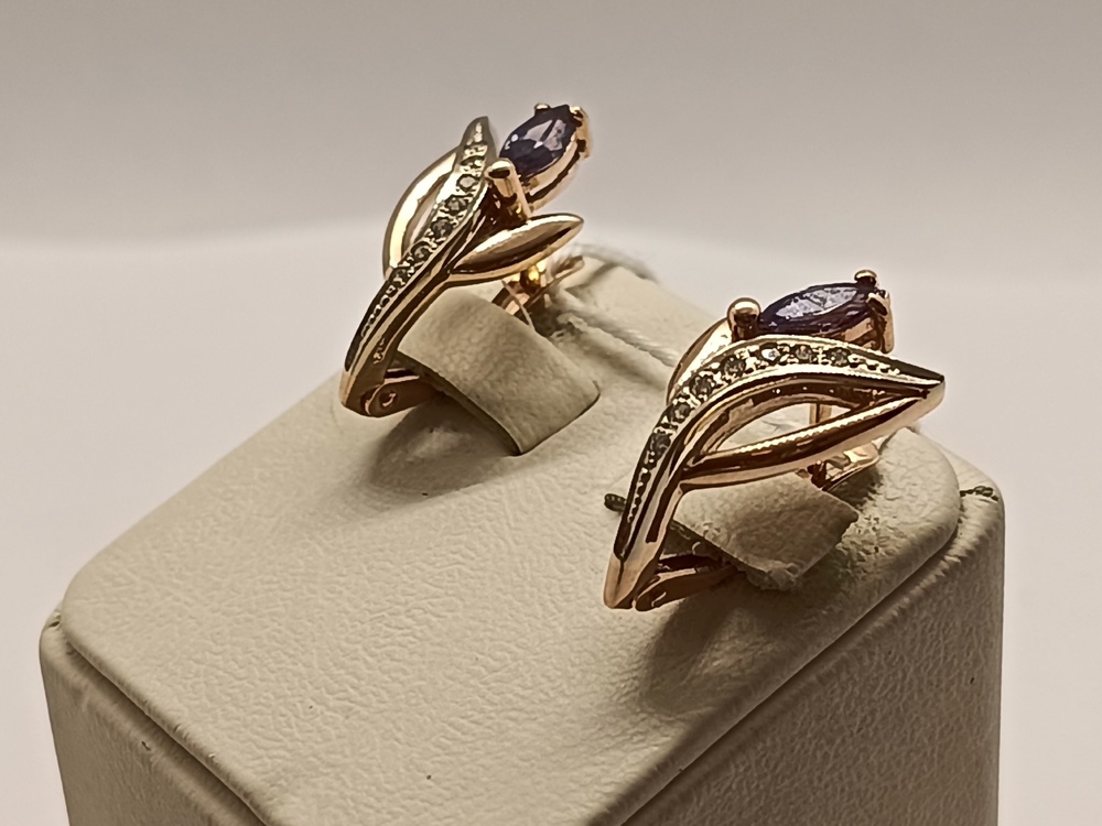 СКМИ585 СЕРЬГИ С КАМНЯМИ (Au 585)