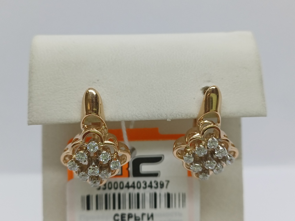 СКМИ585 СЕРЬГИ С КАМНЯМИ (Au 585)