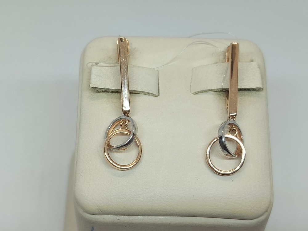 01-207390 СЕРЬГИ БЕЗ КАМНЯ (Au 585)