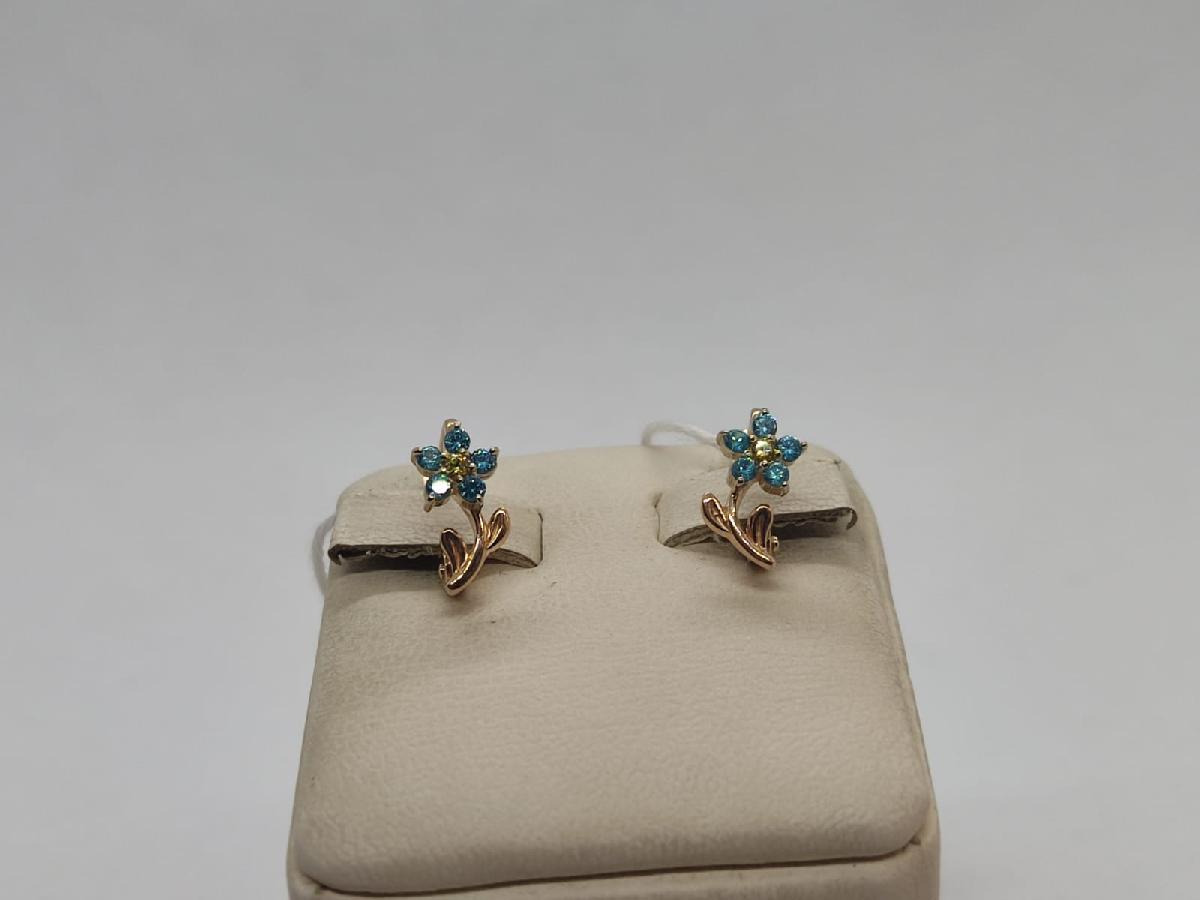 СКМИ585 СЕРЬГИ С КАМНЯМИ (Au 585)