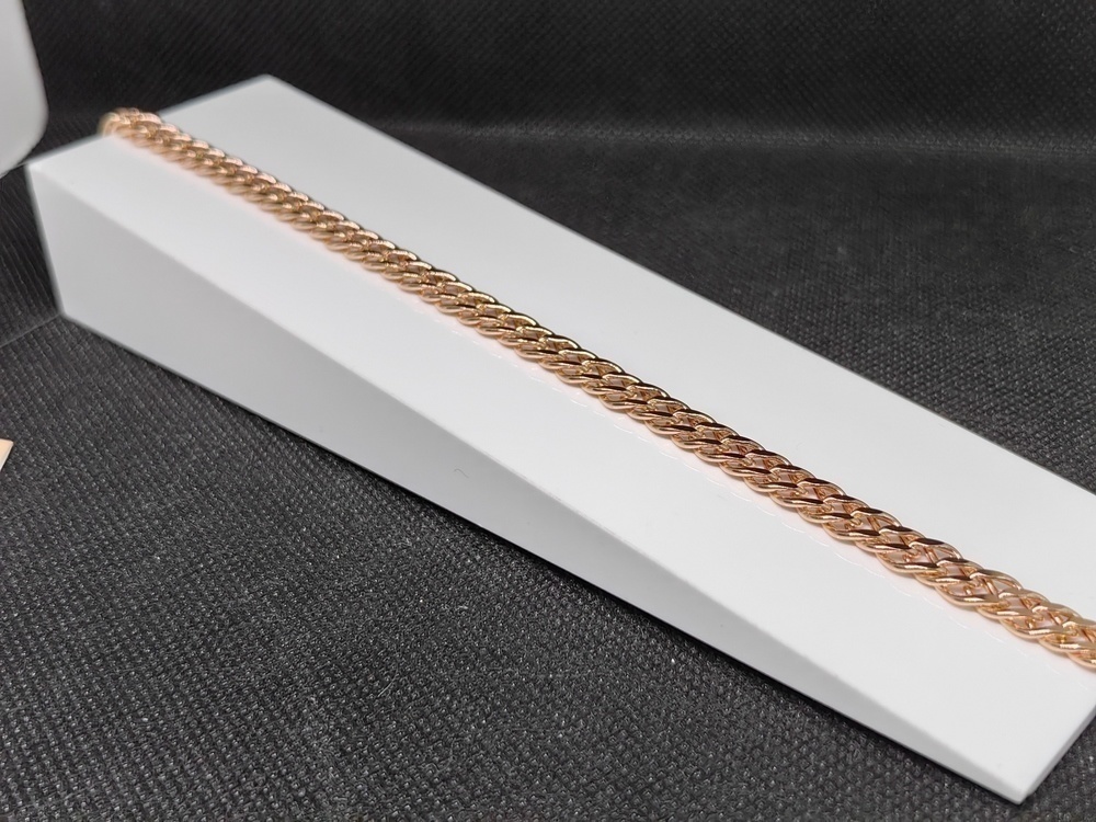 7120154П-22 БРАСЛЕТ ПУСТОТЕЛЫЙ Ромб двойной (Au 585)