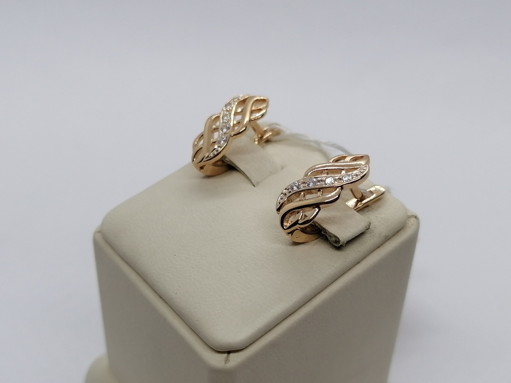 СКМИ585 СЕРЬГИ С КАМНЯМИ (Au 585)