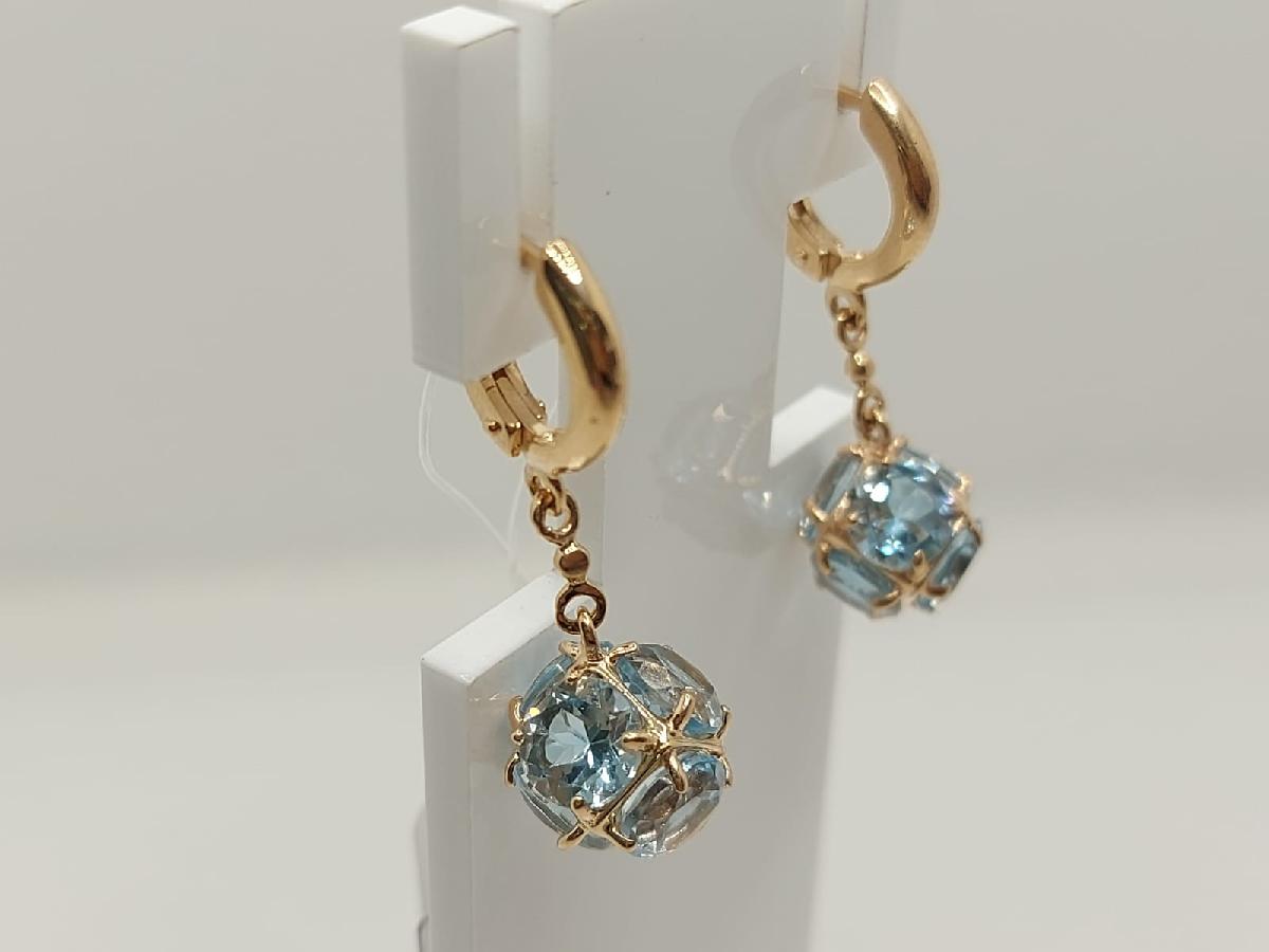 2180991 СЕРЬГИ С КАМНЯМИ (Au 585)