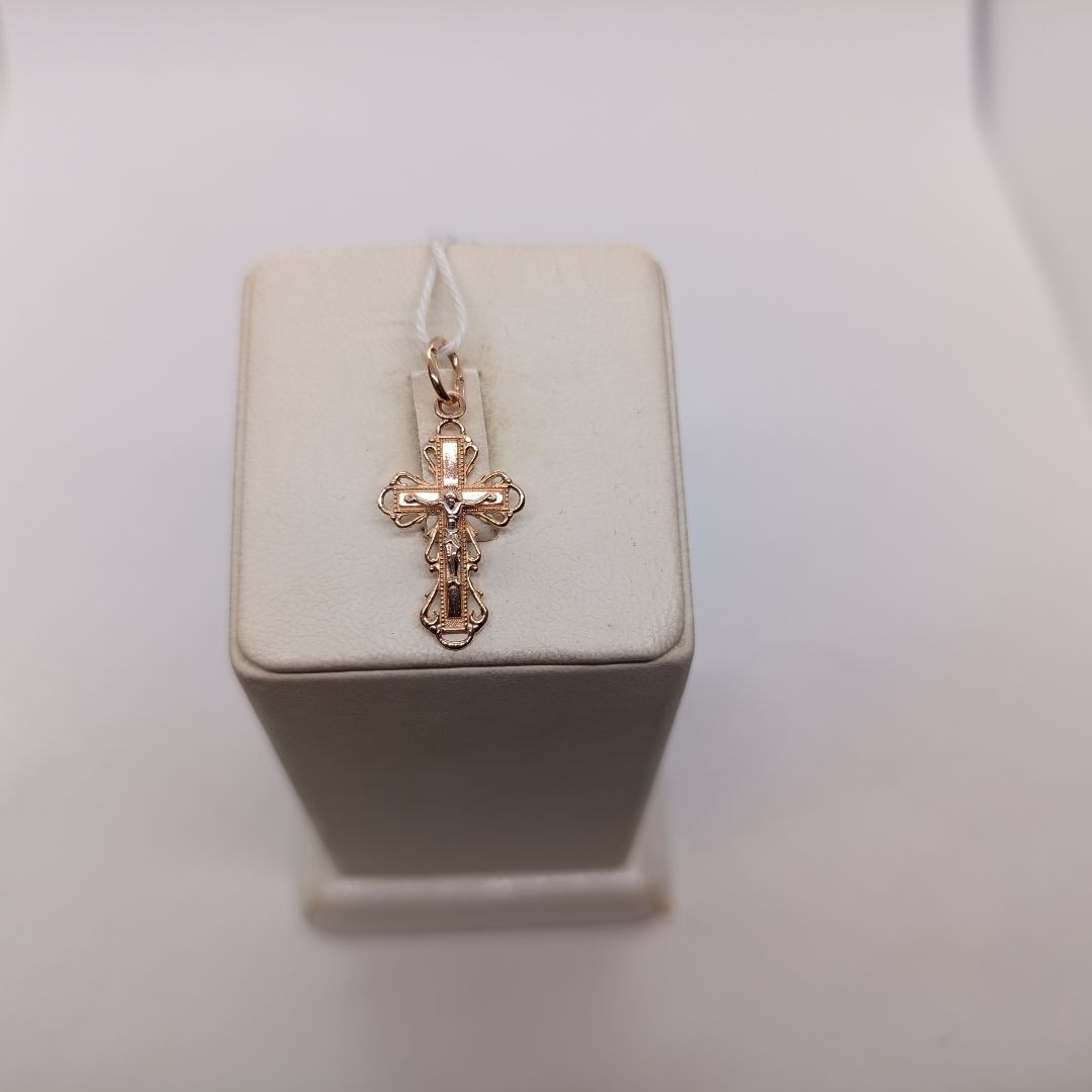 ПОДКБК585 ПОДВЕСКА КРЕСТ БЕЗ КАМНЯ (Au 585)
