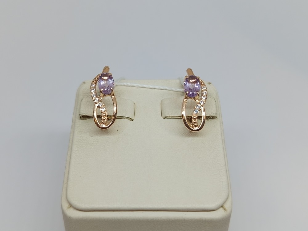 СКМИ585 СЕРЬГИ С КАМНЯМИ (Au 585)