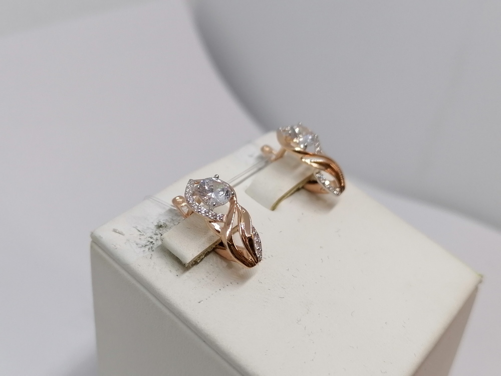 027463 СЕРЬГИ С КАМНЯМИ (Au 585)