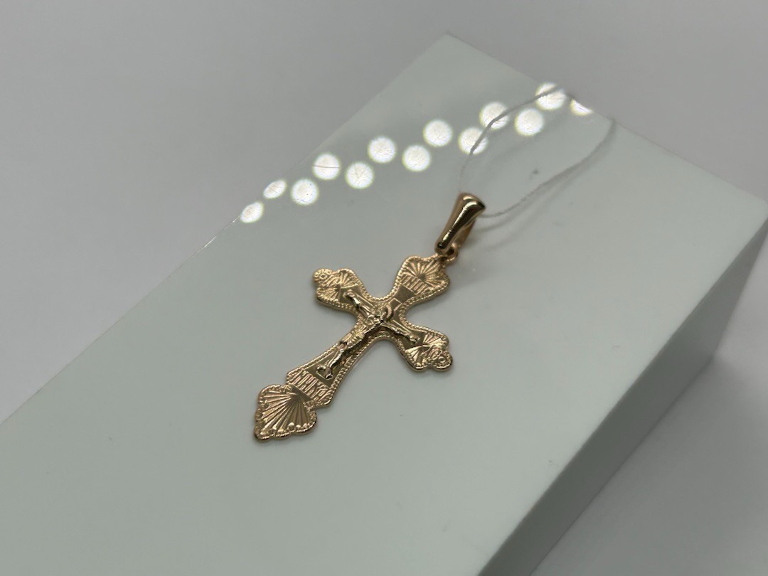ПОДВЕСКА КРЕСТ БЕЗ КАМНЯ (Au 585)