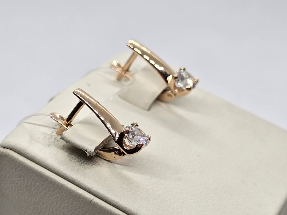 008052-1100 СЕРЬГИ С КАМНЕМ (Au 585)