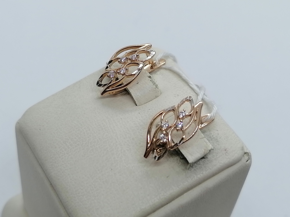 СКМИ585 СЕРЬГИ С КАМНЯМИ (Au 585)