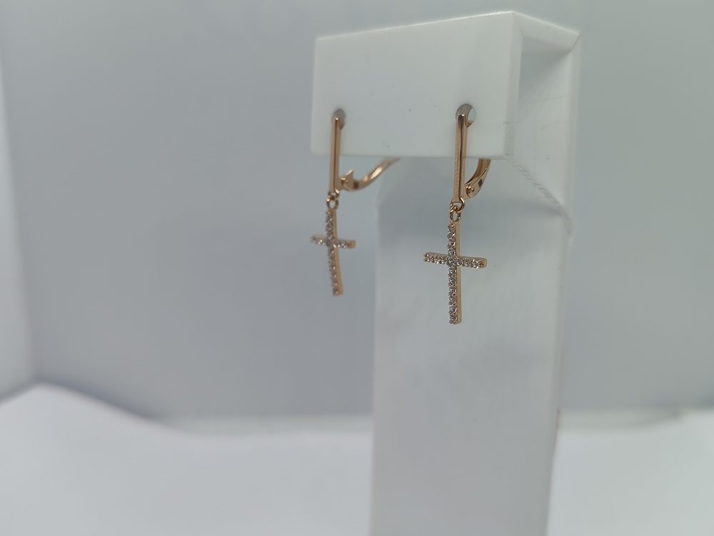 СКМИ585 СЕРЬГИ С КАМНЯМИ (Au 585)