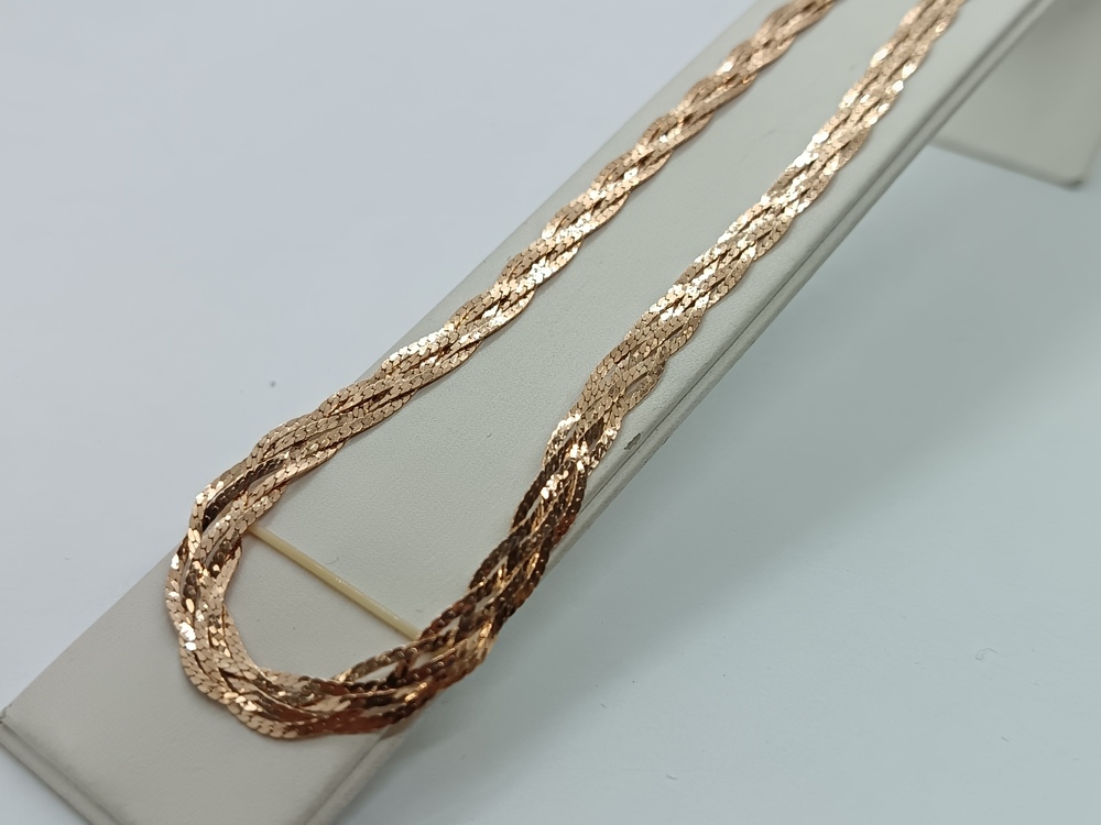 ЦЛКМ585 ЦЕПЬ ПОЛНОВЕСНАЯ Косичка(монреаль) (Au 585)