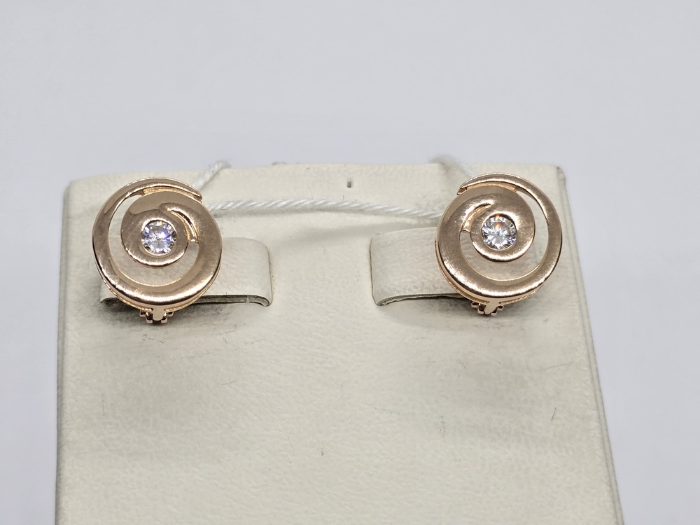 СКМ585 СЕРЬГИ С КАМНЕМ (Au 585)