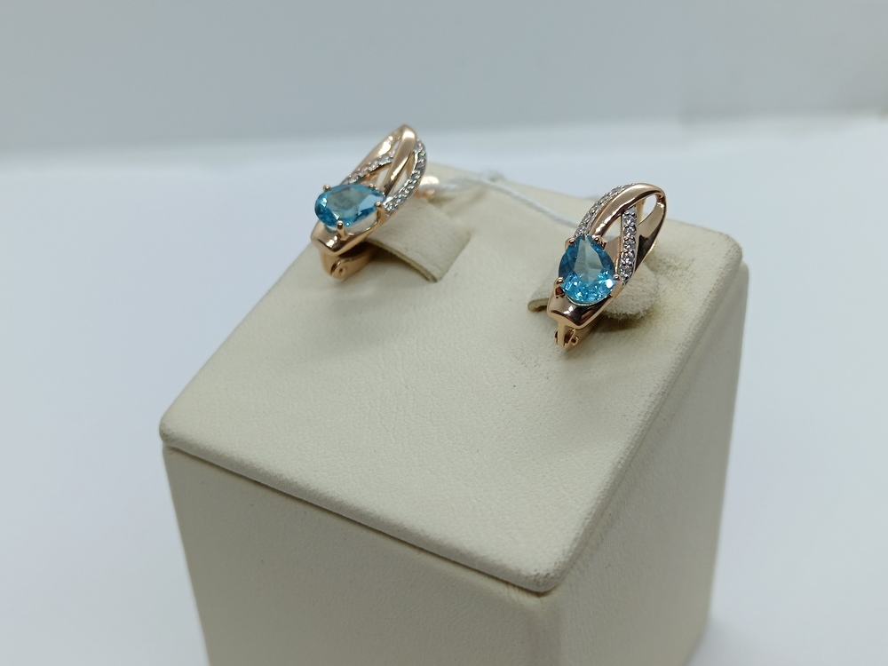 СКМИ585 СЕРЬГИ С КАМНЯМИ (Au 585)