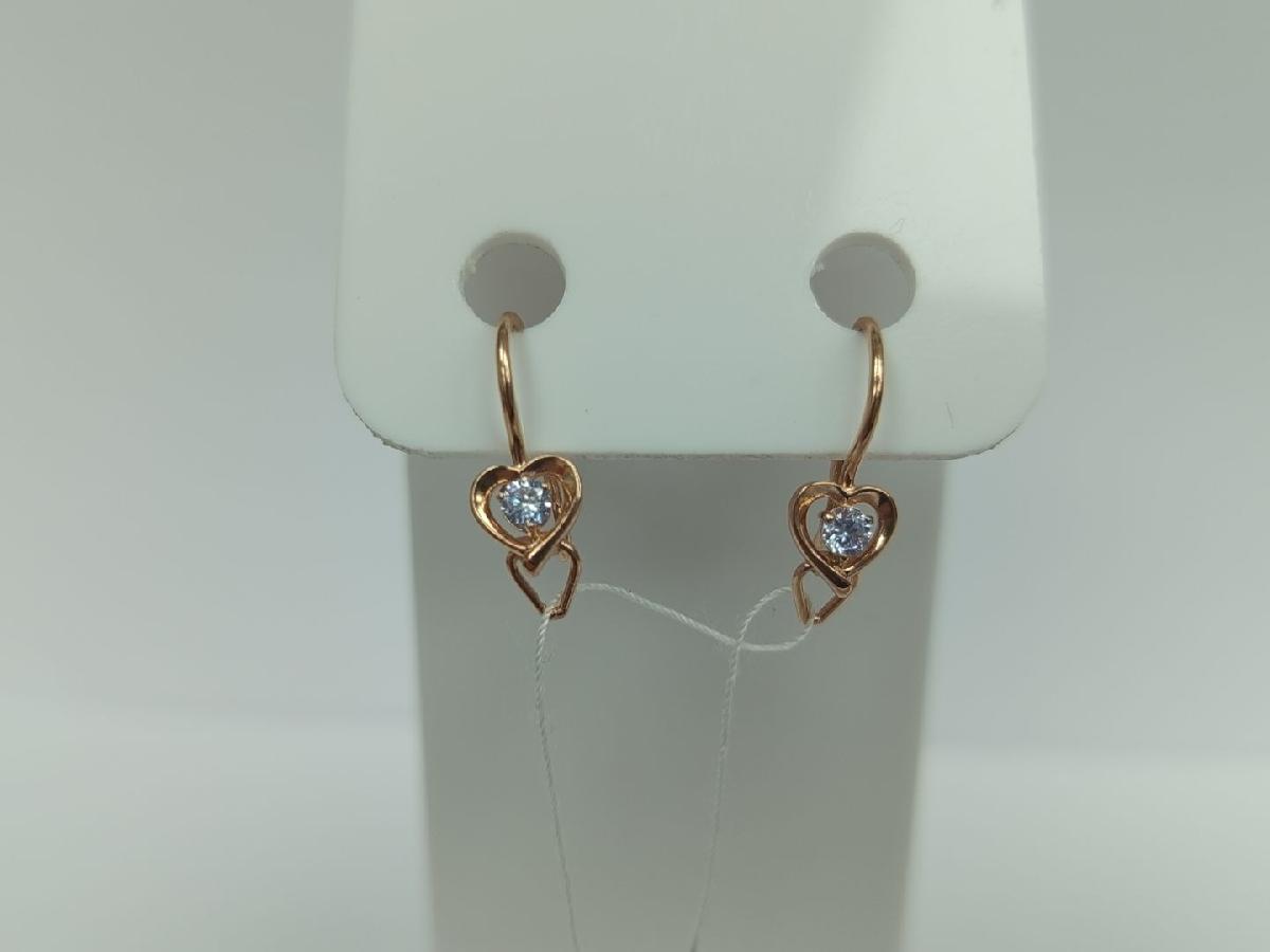 СКМ585 СЕРЬГИ С КАМНЕМ (Au 585)