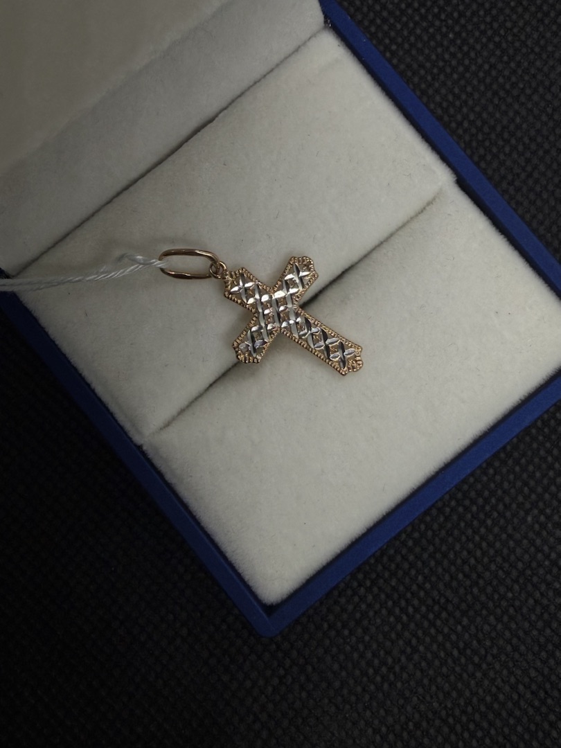 ПОДВЕСКА КРЕСТ БЕЗ КАМНЯ (Au 585)