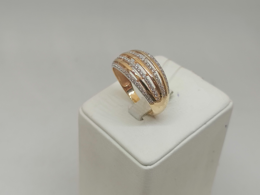 К-296_au КОЛЬЦО С КАМНЯМИ (Au 585)