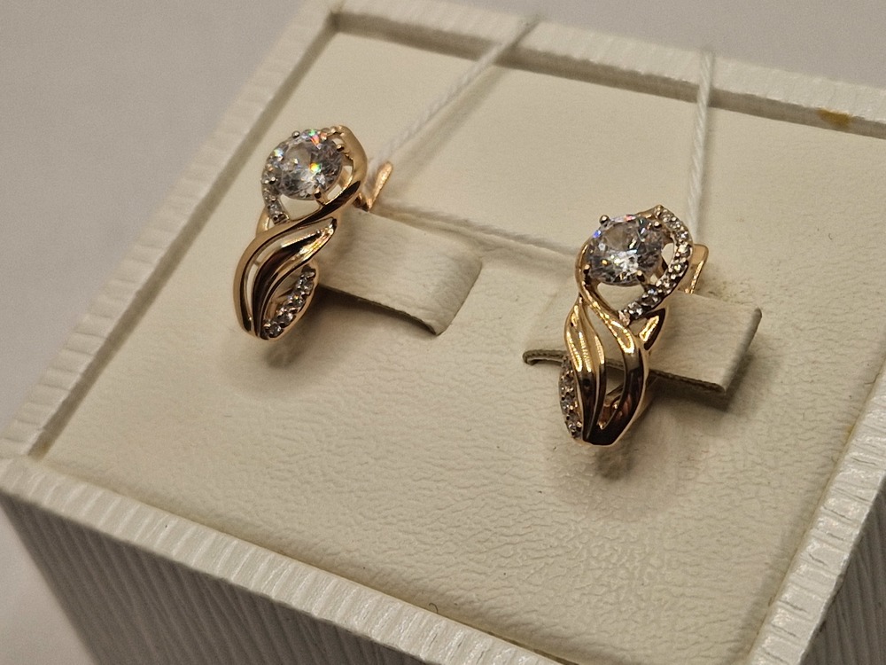 СКМИ585 СЕРЬГИ С КАМНЯМИ (Au 585)