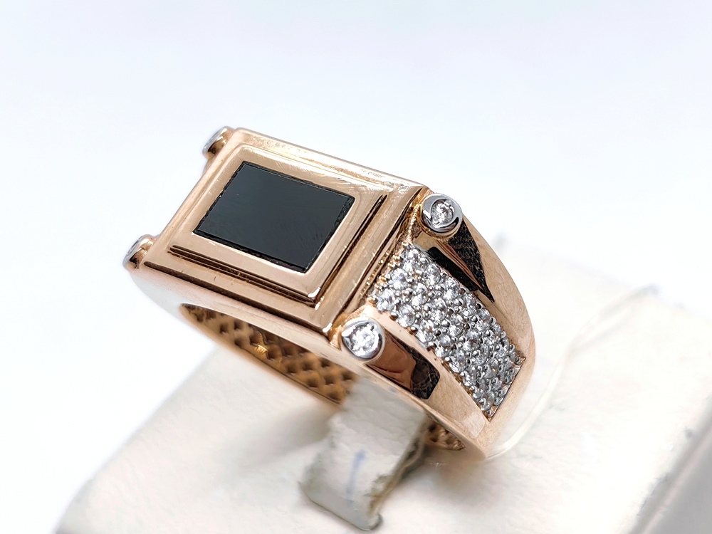 КОЛЬЦО ПЕЧАТКА с камнями (Au 585)