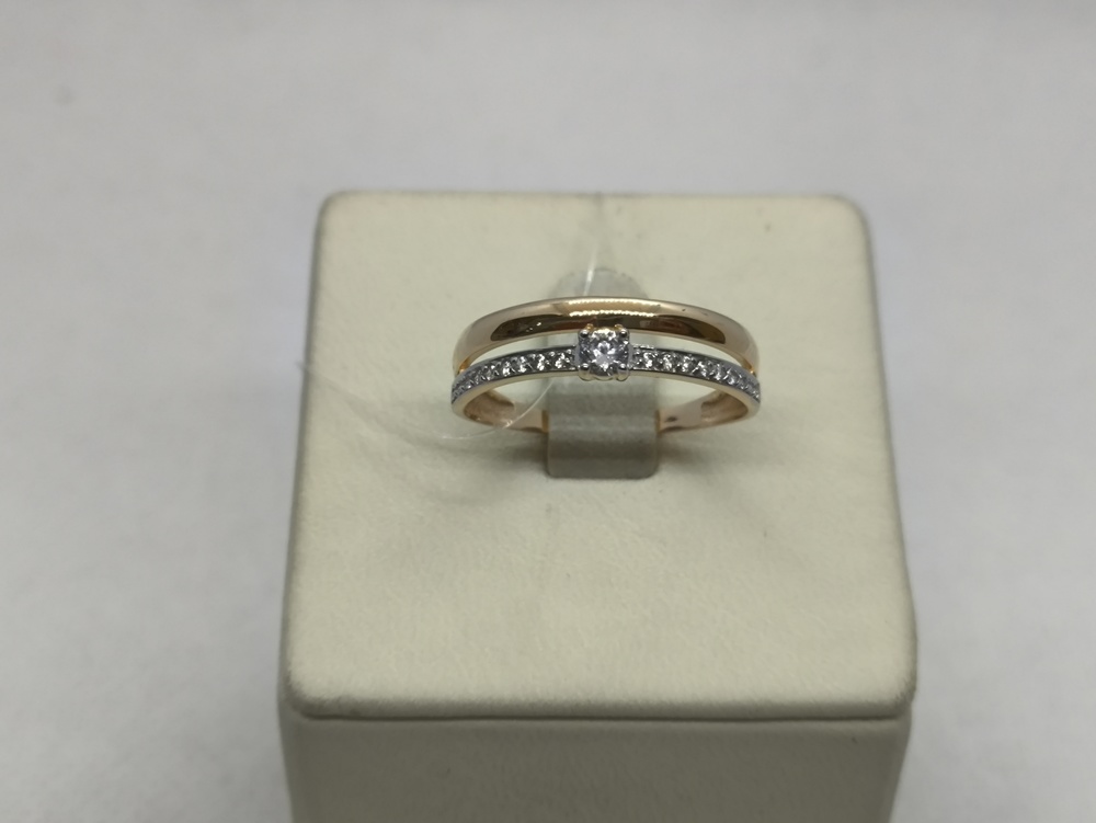 КОЛЬЦО С КАМНЯМИ (Au 585)