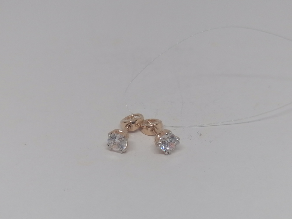 01-214655 СЕРЬГИ ПУСЕТЫ с камнем (Au 585)