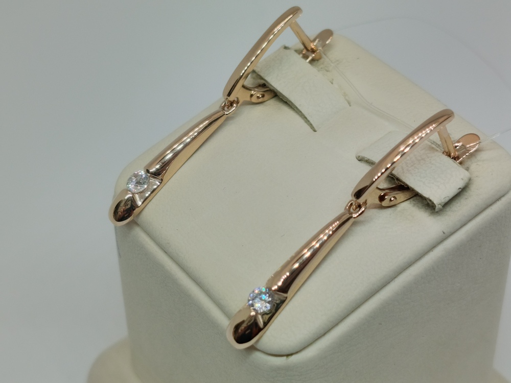 СЕРЬГИ С КАМНЕМ (Au 585)